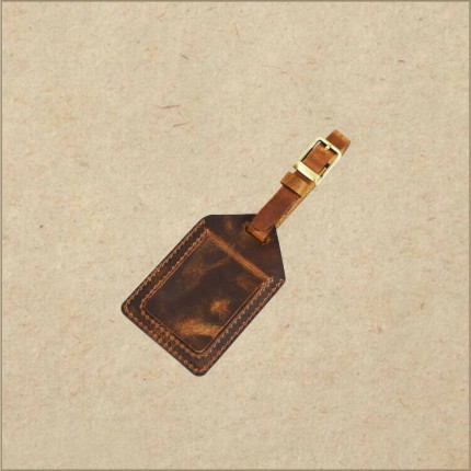 Retro Leather Luggage Tags - Suitcase ID Labels